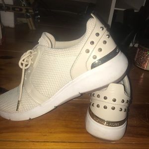 Michael Kors white/tan tennis shoes